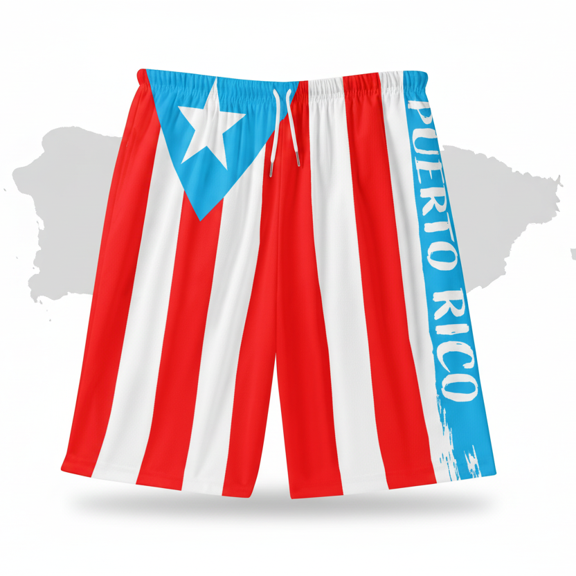 Puerto Rico Flag Beach Shorts - Men's Swim Trunks