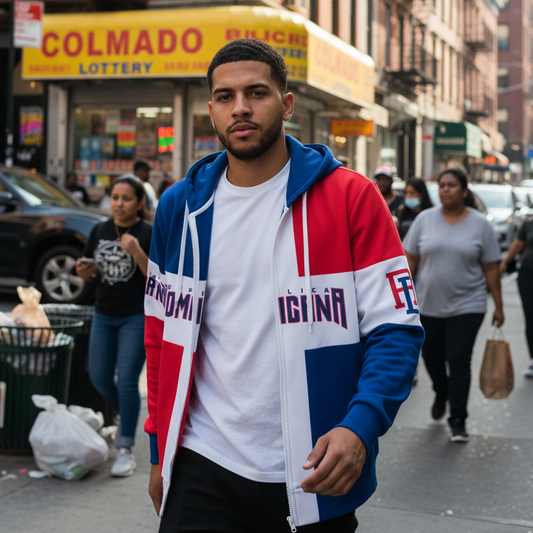 República Dominicana Full Zip Hoodie - Dominican Flag Pride