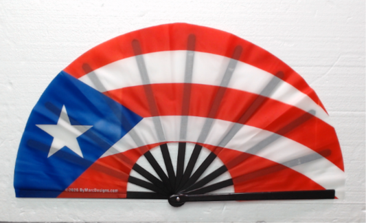 Puerto Rico Flag Large Hand Fan – Boricua Pride Clack Fan