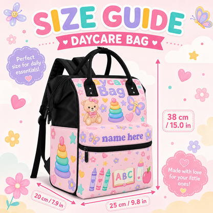 Personalized Daycare Bag for Girls | Cute Toddler Backpack with Name