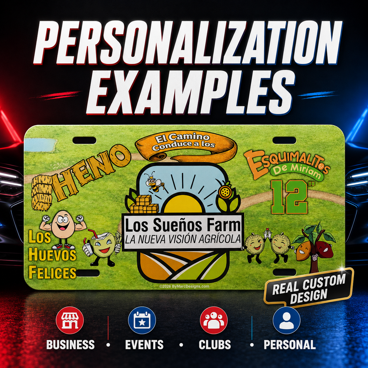 Custom License Plate with UV Print | Personalized Aluminum Car Plate