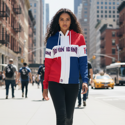 República Dominicana Full Zip Hoodie - Dominican Flag Pride