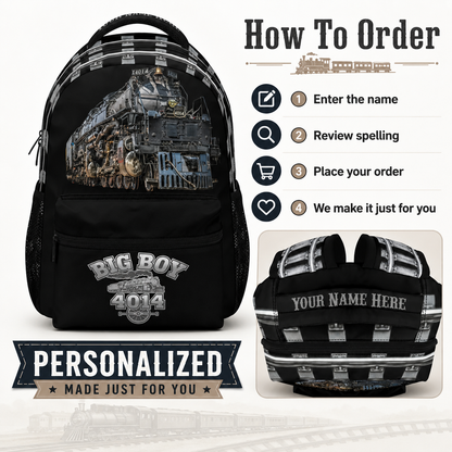 Big Boy 4014 Steam Locomotive Backpack | Personalized Train School Bag