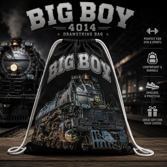 Big Boy 4014 Drawstring Bag | Train Gym Bag & Railroad Fan Gift