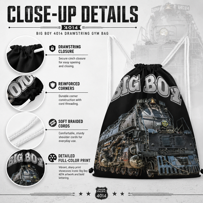 Big Boy 4014 Drawstring Bag | Train Gym Bag & Railroad Fan Gift