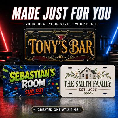 Custom License Plate with UV Print | Personalized Aluminum Car Plate