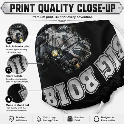 Big Boy 4014 Drawstring Bag | Train Gym Bag & Railroad Fan Gift
