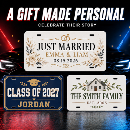Custom License Plate with UV Print | Personalized Aluminum Car Plate