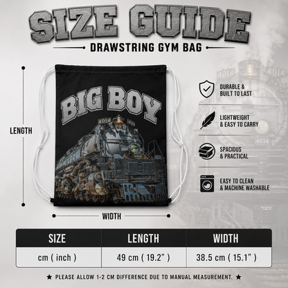 Big Boy 4014 Drawstring Bag | Train Gym Bag & Railroad Fan Gift