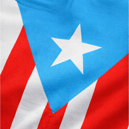 Camiseta con estampado completo azul claro de El Gran Bejuco, edición bandera de Puerto Rico