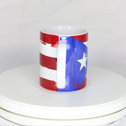 Taza de 11 onzas con la bandera de Puerto Rico