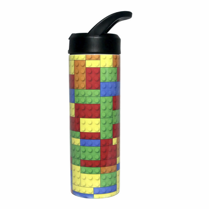 Personalized Building Block Tumbler | 20oz Stainless Steel Kids Water Bottle | Custom Name Gift for Boys & Girls