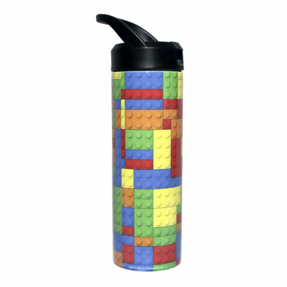 Personalized Building Block Tumbler | 20oz Stainless Steel Kids Water Bottle | Custom Name Gift for Boys & Girls