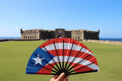 Puerto Rico Flag Large Hand Fan – Boricua Pride Clack Fan