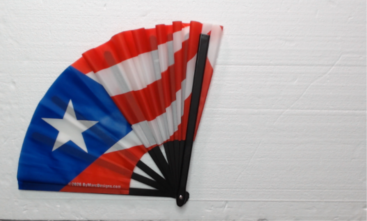 Puerto Rico Flag Large Hand Fan – Boricua Pride Clack Fan
