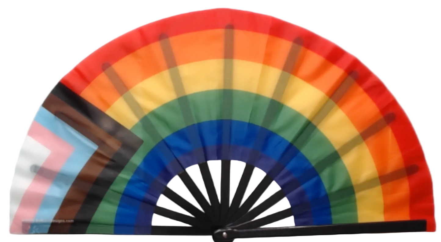Progress Pride Flag Hand Fan