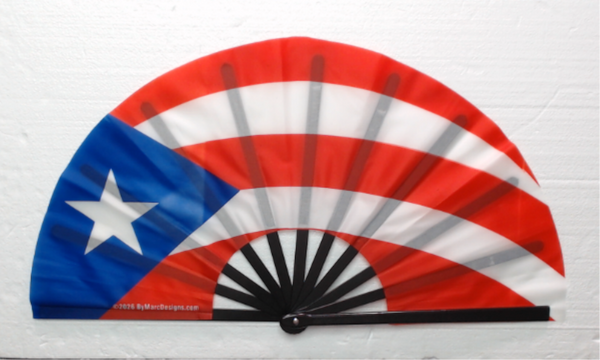 Puerto Rico Flag Large Hand Fan – Boricua Pride Clack Fan