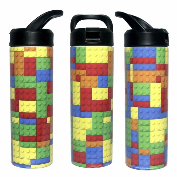 Personalized Building Block Tumbler | 20oz Stainless Steel Kids Water Bottle | Custom Name Gift for Boys & Girls