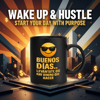Buenos Días Hustle Coffee Mug Banner