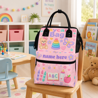 Personalized Daycare Bag for Girls | Cute Toddler Backpack with Name