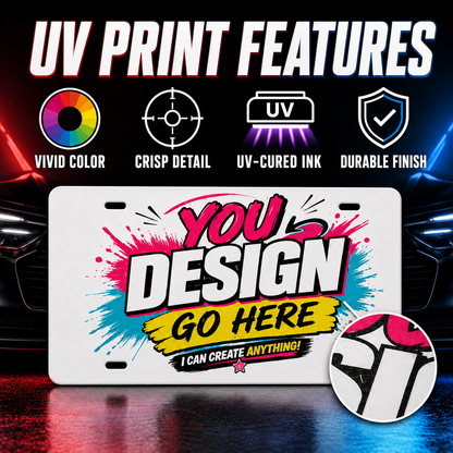 Custom License Plate with UV Print | Personalized Aluminum Car Plate