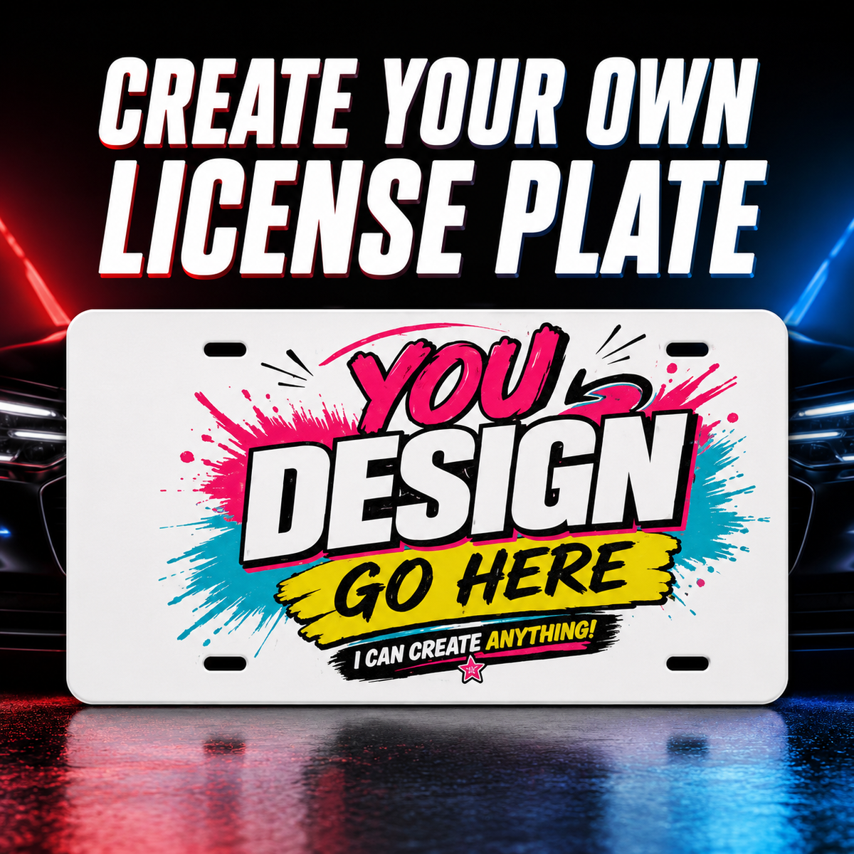 Custom License Plate with UV Print | Personalized Aluminum Car Plate
