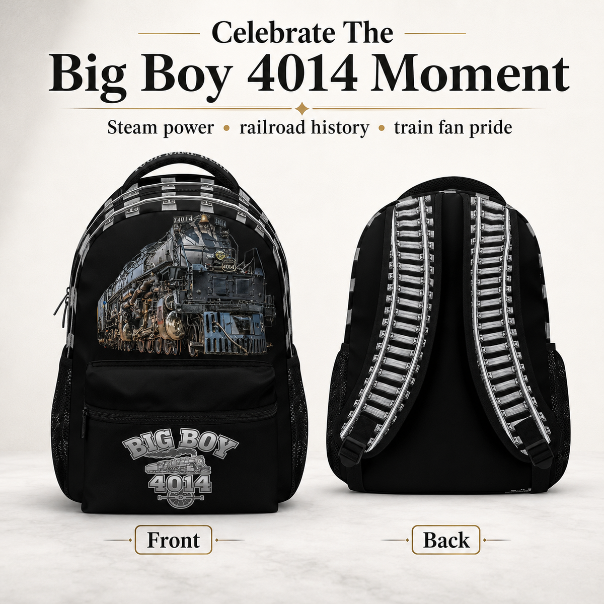 Big Boy 4014 Steam Locomotive Backpack | Personalized Train School Bag