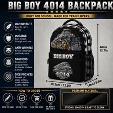 Big Boy 4014 Steam Locomotive Backpack | Personalized Train School Bag