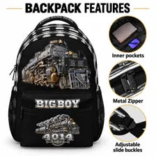 Big Boy 4014 Steam Locomotive Backpack | Personalized Train School Bag