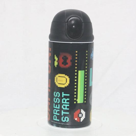 Personalized Gamer 12oz Water Bottle | Level Up Custom Name Tumbler for Kids
