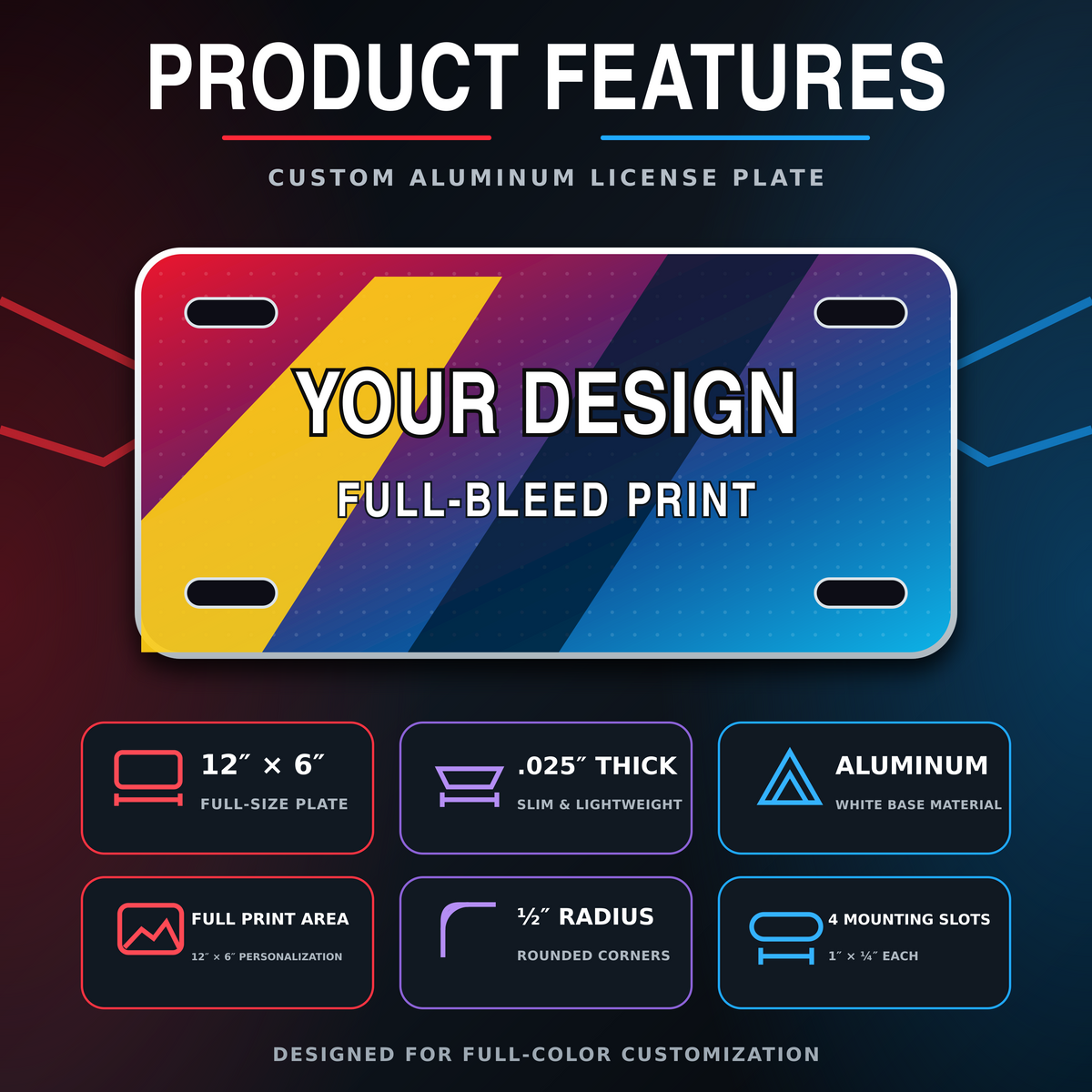 Custom License Plate with UV Print | Personalized Aluminum Car Plate