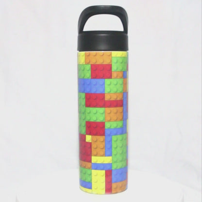 Personalized Building Block Tumbler | 20oz Stainless Steel Kids Water Bottle | Custom Name Gift for Boys & Girls